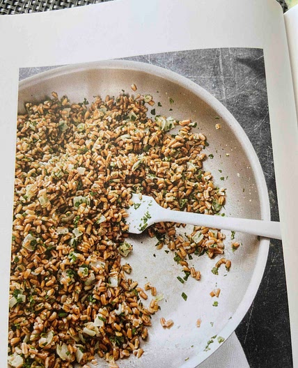 Warm farro with lemon and herbs