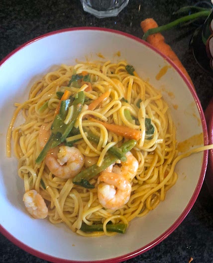 Prawn and Red Curry Noodle Bowl