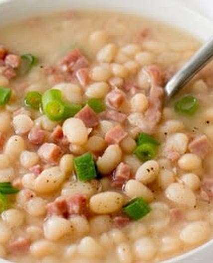 Navy Bean Soup with Ham (Freezer/Gluten Free/Low Cholesterol/Low Carb/Diabetic Friendly)
