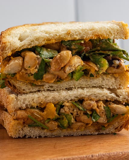 Vegan Fall Butternut Squash and White Bean Sandwich
