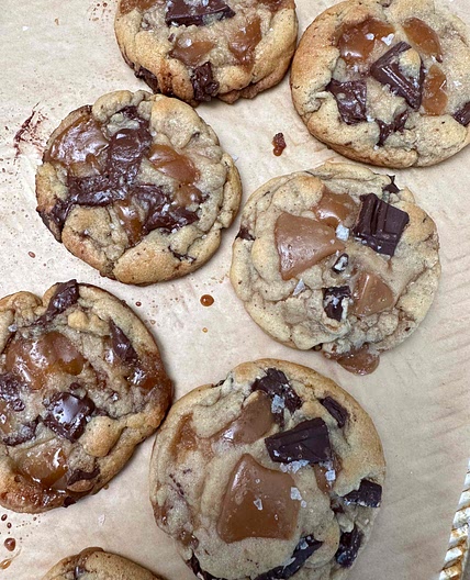 Brown Butter Chocolate Chip Cookies with Homemade Toffee