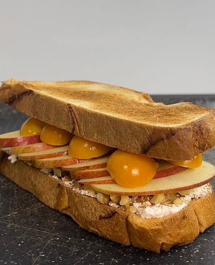 Autumn apple physalis sandwich