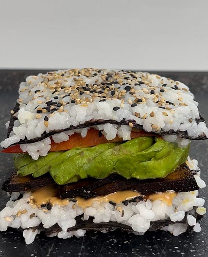 Vegan tofu sushi sandwich