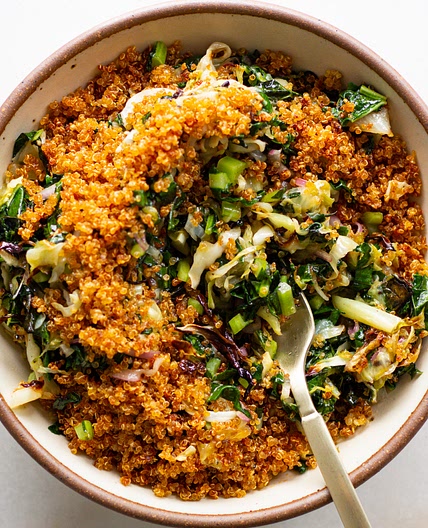 Baked Kale Salad with Crispy Quinoa