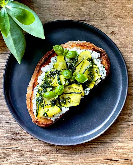 Zucchini Ricotta Toast