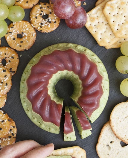 Pistachio Nut Cheese with Cranberry Jelly