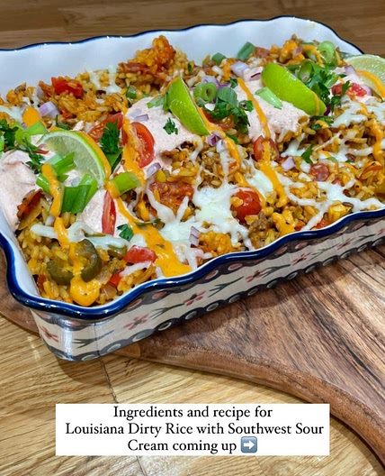 Louisianna dirty rice with south west sour cream
