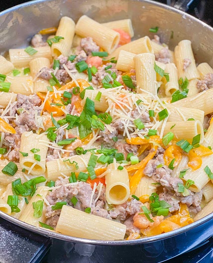 Italian Sausage and pepper pasta 