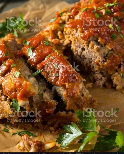 Chorizo and Carmelized Onion Meatloaf with Sweet and Spicy Pineapple Pico de Gallo