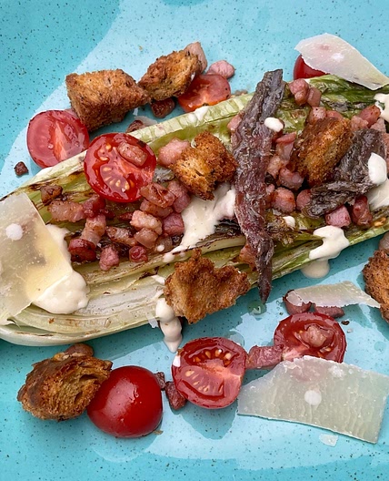 Charred BLT Salad with Garlic Mayo