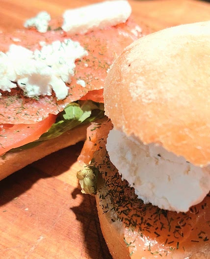 Panini - smoked salmon, rucola and goat cheese