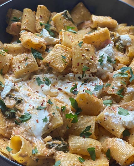 Creamy Sun-Dried Tomato, Shallot, & Lemon Pasta