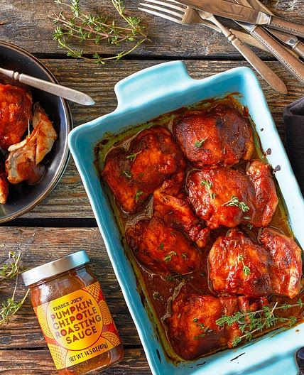 Roasted Pumpkin Chipotle Chicken Thighs