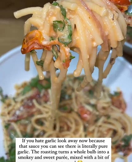 Roasted Garlic and Chorizo Spaghetti