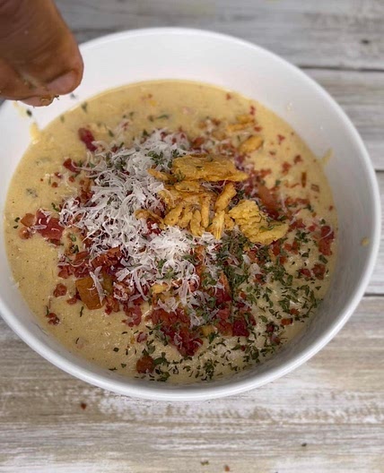 Loaded chicken & potatoes soup 