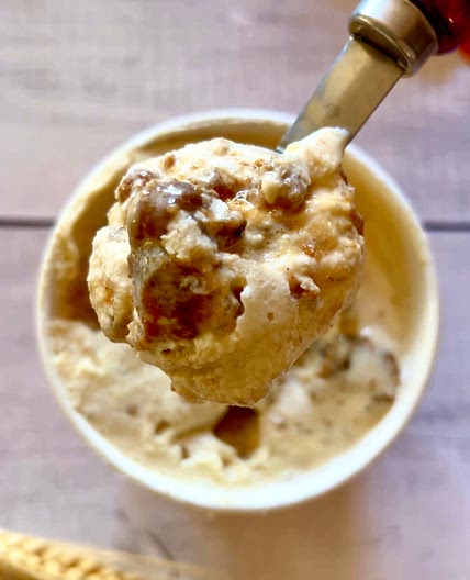 Salted Maple Ice-Cream with Pumpkin Sticky Toffee Cake Bites
