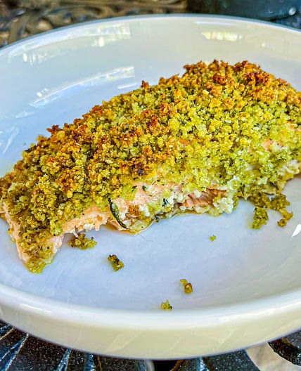 BAKED PESTO CRUSTED SALMON