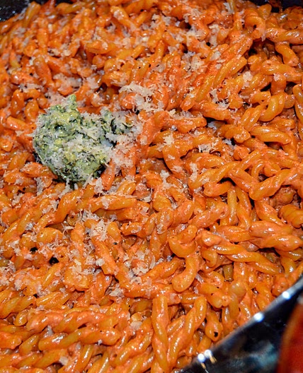 PASTA WITH VODKA SAUCE AND BASIL BUTTER