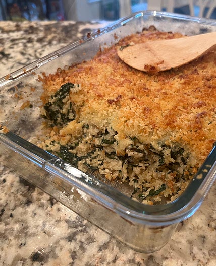 Kale and Brown Rice Gratin