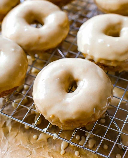 Vanilla Cake Donuts with Maple Glaze
