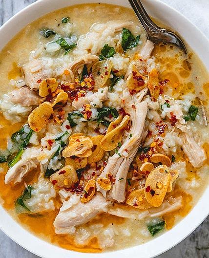 Instant Pot Garlic Parmesan Chicken Rice Soup