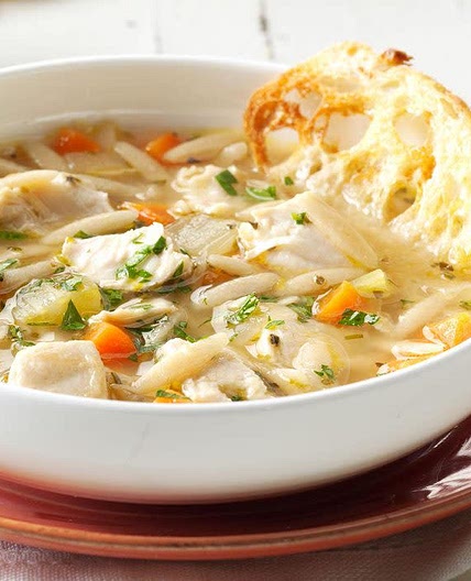 Mediterranean Chicken Orzo Soup