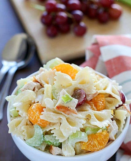 Tropical Chicken Bowtie Pasta Salad