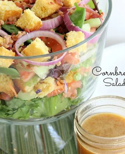 Cornbread Salad with Homemade French Dressing