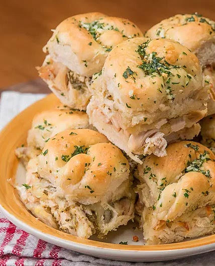 Pesto Chicken Garlic Knot Sliders