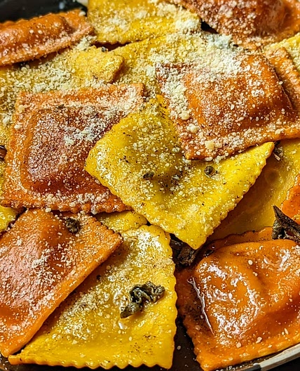 Browned Butter and Sage Pumpkin Ravioli