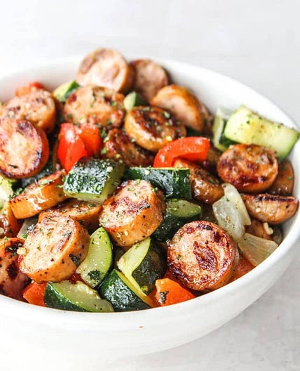 Skillet Sausage and Zucchini