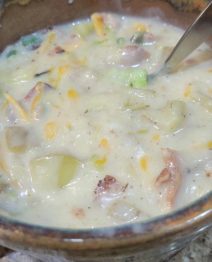 Fully Loaded Potato Leek Soup