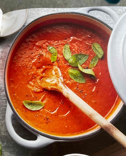 Tomato, Basil and Red Lentil Soup