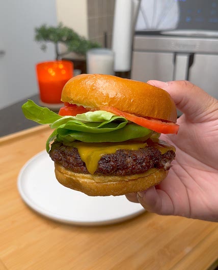 Air Fryer Cheese Burger
