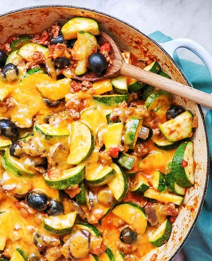 Zucchini and Ground Beef Skillet
