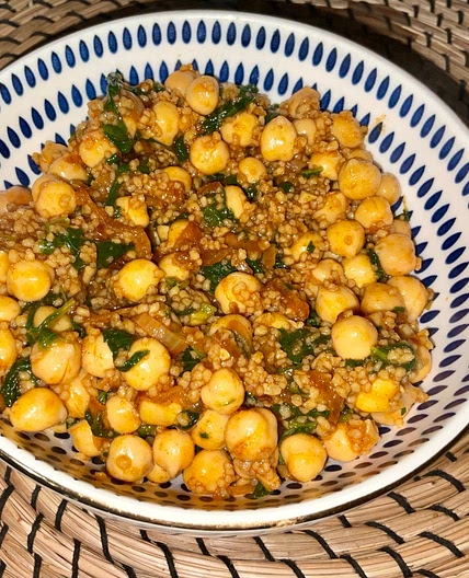 Chickpeas, Couscous and Spinach