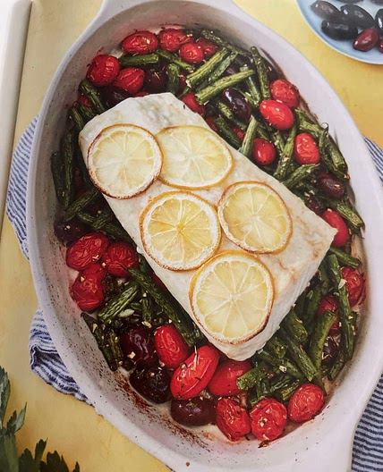 Baked Fish and Green beans
