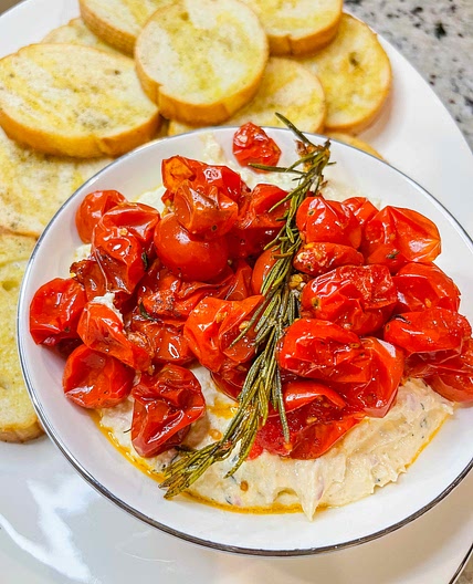 Whipped feta with roasted tomato dip 