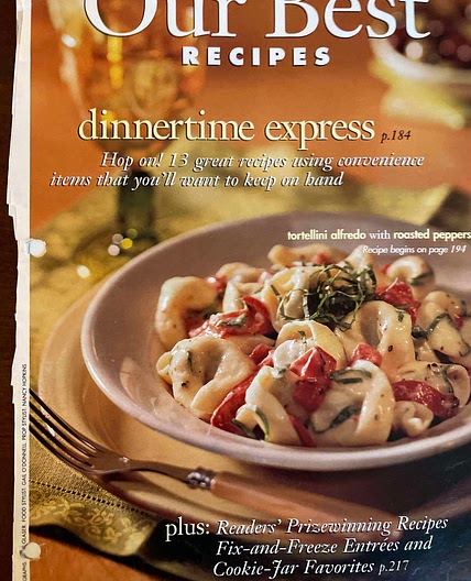 Tortellini alfredo with roasted peppers 