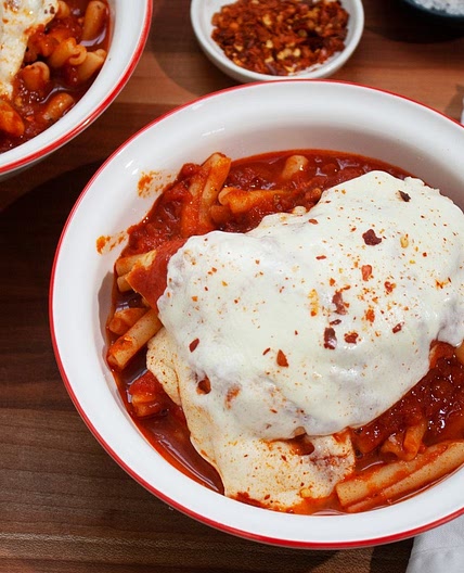 Spicy Chicken in Marinara with Melted Mozzarella