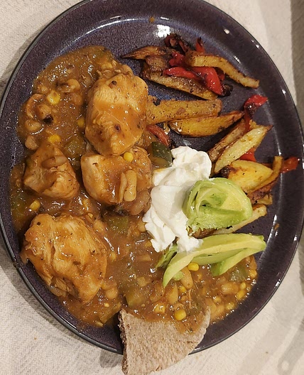Day 9 Dinner chicken Chili w sweet pot