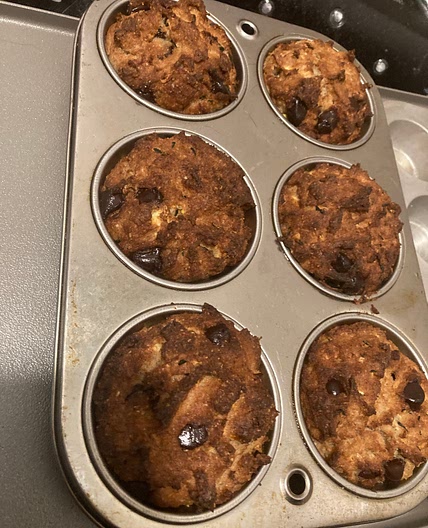 Keto zucchini chocolate chip muffins