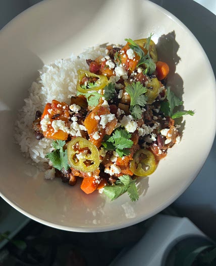Butternut Squash and Black Bean Stew