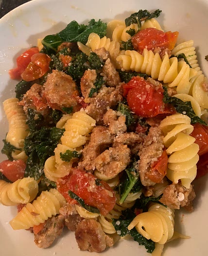 Sausage and kale pasta