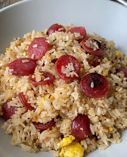 Fried rice with Chinese sausage 