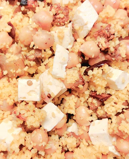 Cous cous - eggplants, chickpeas and feta
