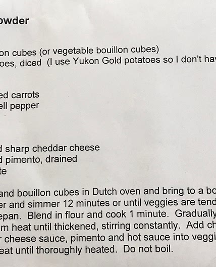 Mom’s Cheddar Chowder