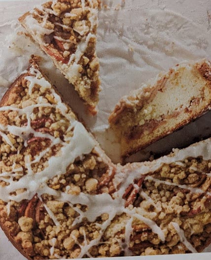 APPLE CRUMB CAKE WITH CRÈME FRAÎCHE GLAZE