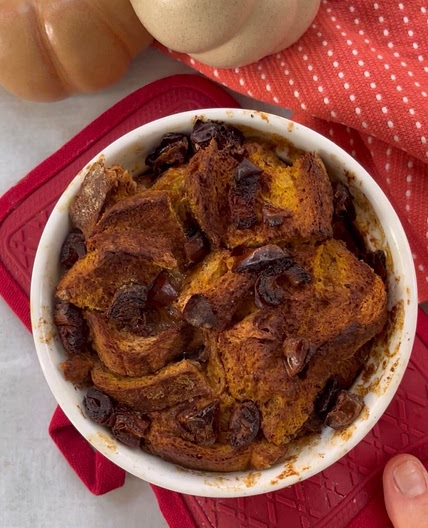 Air-Fryer Pumpkin Bread Pudding