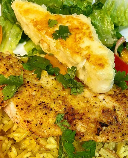 Lemon Baked Chicken & Veggies W/ Seared Feta